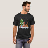 Xmas Lighting Tree Santa Hat Mongoose Christmas T-Shirt (Vorne ganz)