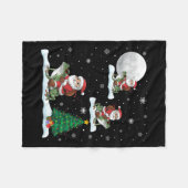 Xmas Lighting Tree Santa Riding Ison Dart Frog Chr Fleecedecke (Vorderseite (Horizontal))