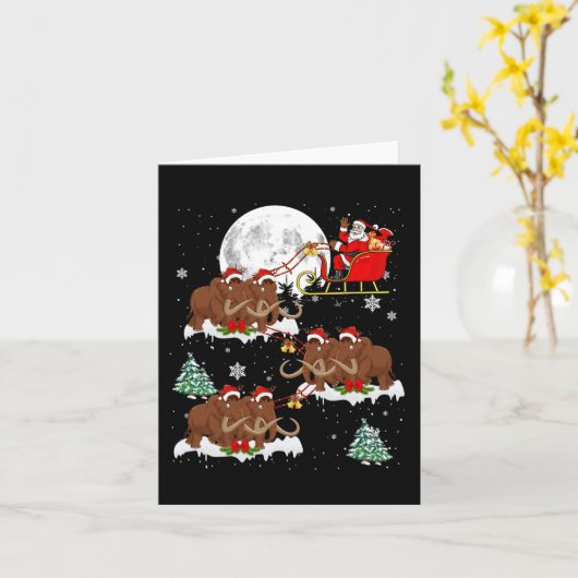 Xmas Lighting Tree Santa Riding Wooly Mammoth Chr Karte (Gelbe Blume)