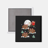 Xmas Lighting Tree Santa Riding Wooly Mammoth Chr Magnet (Vorderseite/Rückseite)