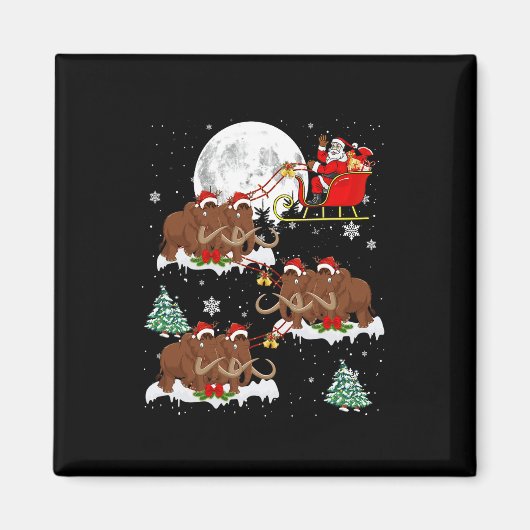 Xmas Lighting Tree Santa Riding Wooly Mammoth Chr Magnet (Vorne)