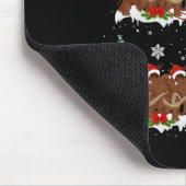Xmas Lighting Tree Santa Riding Wooly Mammoth Chr Mousepad (Ecke)