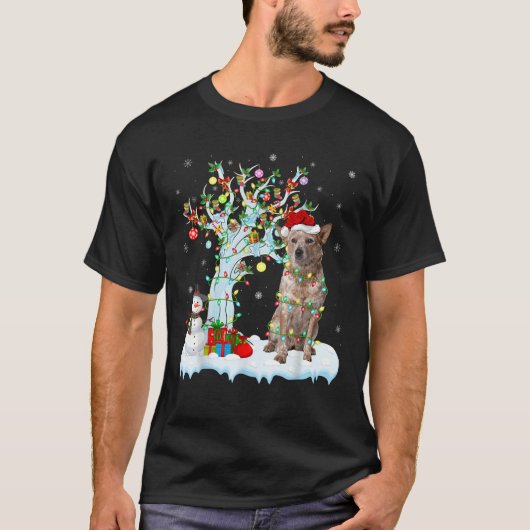 Xmas Lighting Tree Weihnachtsmannmütze Australian T-Shirt (Vorderseite)