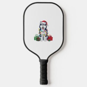 Xmas Lighting Weihnachtsmannmütze Alaskan Husky Do Pickleball Schläger