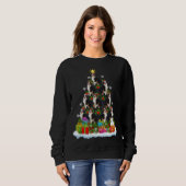 Xmas Lighting Weihnachtsmannmütze Australian Sheph Sweatshirt (Vorne ganz)