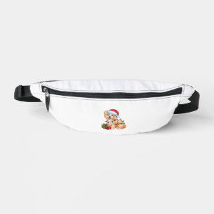 Xmas Lighting Weihnachtsmannmütze Bichon Frise Dog Bauchtasche