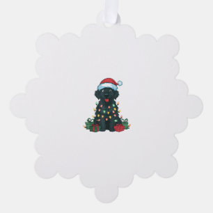 Xmas Lighting Weihnachtsmannmütze Black Golden Ret Ornament Karte