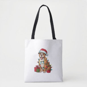 Xmas Lighting Weihnachtsmannmütze Boerboel Dog Wei Tasche