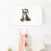 Xmas Lighting Weihnachtsmannmütze Boston Terrier D Banner (Insitu)