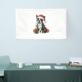 Xmas Lighting Weihnachtsmannmütze Boston Terrier D Banner (Messeveranstaltung)