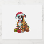Xmas Lighting Weihnachtsmannmütze Bullboxer Hund W Schaumweinetikett (Einzelnes Label)