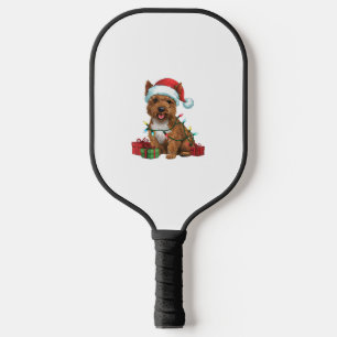 Xmas Lighting Weihnachtsmannmütze Cairn Terrier Do Pickleball Schläger