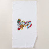 Xmas Lighting Weihnachtsmannmütze Cardigan Welsh C Strandtuch (Vorderseite)