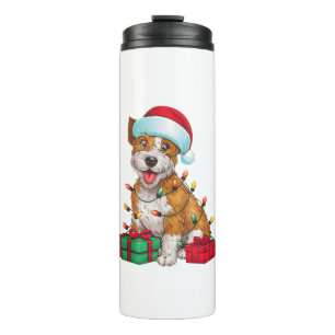 Xmas Lighting Weihnachtsmannmütze Cardigan Welsh C Thermosbecher