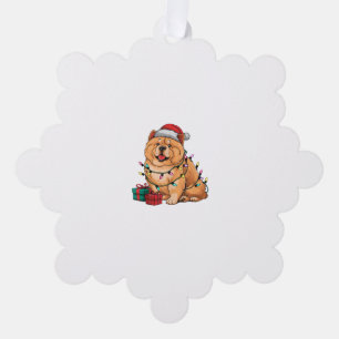 Xmas Lighting Weihnachtsmannmütze Chow Chow Dog We Ornament Karte
