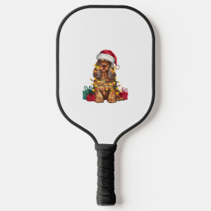 Xmas Lighting Weihnachtsmannmütze Cocker Spaniel D Pickleball Schläger