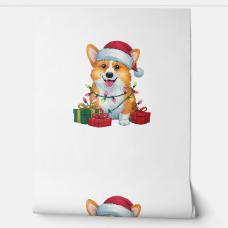 Xmas Lighting Weihnachtsmannmütze Corgi Dog Weihna Tapete