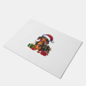 Xmas Lighting Weihnachtsmannmütze Dackel Hund Weih Fußmatte (Schrägansicht)