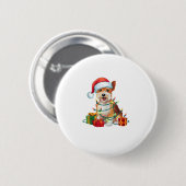 Xmas Lighting Weihnachtsmannmütze Dandie Dinmont T Button (Vorne & Hinten)