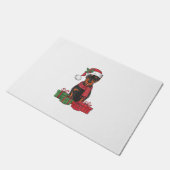 Xmas Lighting Weihnachtsmannmütze Doberman Dog Chr Fußmatte (Schrägansicht)