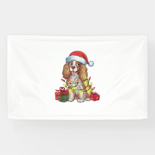 Xmas Lighting Weihnachtsmannmütze Englisch Coonhou Banner (Horizontal)