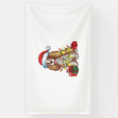 Xmas Lighting Weihnachtsmannmütze Englisch Coonhou Banner (Vertikal)