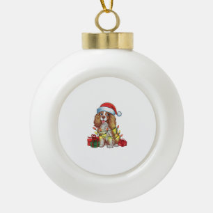 Xmas Lighting Weihnachtsmannmütze Englisch Coonhou Keramik Kugel-Ornament