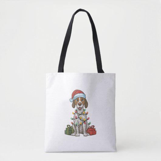 Xmas Lighting Weihnachtsmannmütze Englisch Pointer Tasche (Vorderseite)