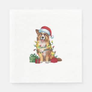 Xmas Lighting Weihnachtsmannmütze English Shepherd Serviette