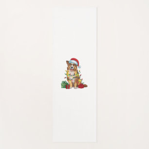 Xmas Lighting Weihnachtsmannmütze English Shepherd Yogamatte