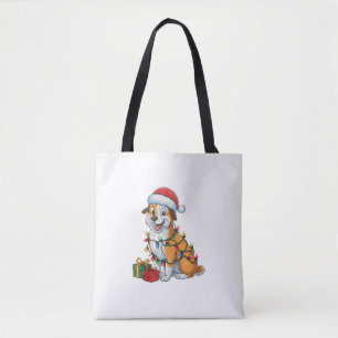 Xmas Lighting Weihnachtsmannmütze Eurasier Dog Wei Tasche