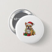 Xmas Lighting Weihnachtsmannmütze Französischer Bu Button (Vorne & Hinten)