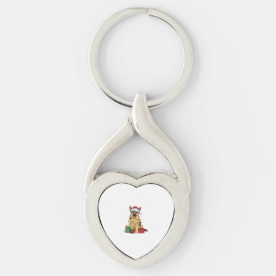 Xmas Lighting Weihnachtsmannmütze German Shepherd  Schlüsselanhänger