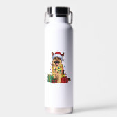 Xmas Lighting Weihnachtsmannmütze German Shepherd  Trinkflasche (Vorne)