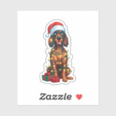 Xmas Lighting Weihnachtsmannmütze Gordon Setter Do Aufkleber (Blatt)