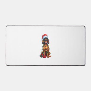 Xmas Lighting Weihnachtsmannmütze Gordon Setter Do Schreibtischunterlage