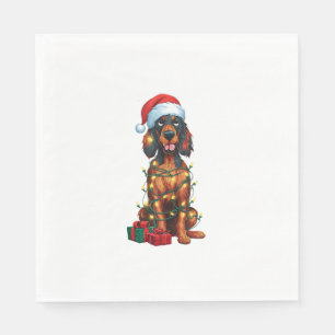 Xmas Lighting Weihnachtsmannmütze Gordon Setter Do Serviette