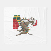 Xmas Lighting Weihnachtsmannmütze Great Dane Dog W Fleecedecke (Vorderseite (Horizontal))