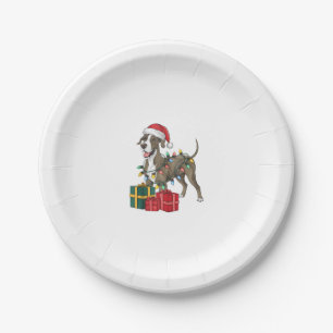 Xmas Lighting Weihnachtsmannmütze Great Dane Dog W Pappteller