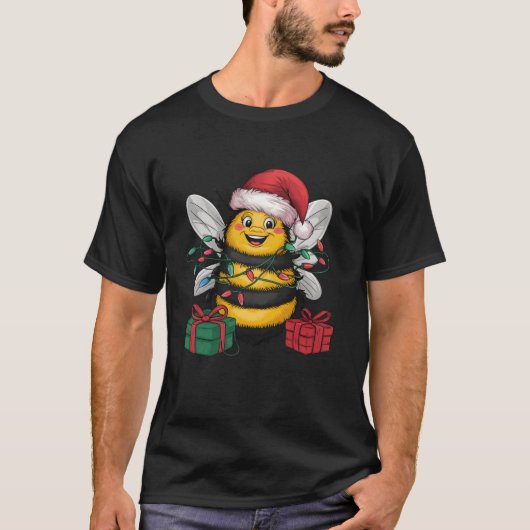 Xmas Lighting Weihnachtsmannmütze Humble Bee Weihn T-Shirt (Vorderseite)