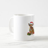 Xmas Lighting Weihnachtsmannmütze Jagdterers Dog W Kaffeetasse (Vorderseite Links)