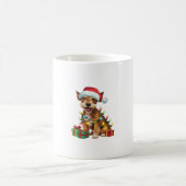 Xmas Lighting Weihnachtsmannmütze Jagdterers Dog W Kaffeetasse (Mittel)