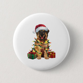 Xmas Lighting Weihnachtsmannmütze Leonberger Dog C Button