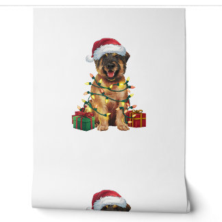 Xmas Lighting Weihnachtsmannmütze Leonberger Dog C Tapete
