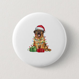 Xmas Lighting Weihnachtsmannmütze Leonberger Dog W Button