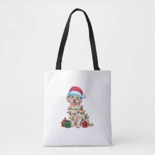 Xmas Lighting Weihnachtsmannmütze Malteser Hund We Tasche