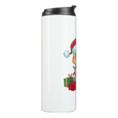 Xmas Lighting Weihnachtsmannmütze Maltipoo Dog Wei Thermosbecher (Nach links gedreht)