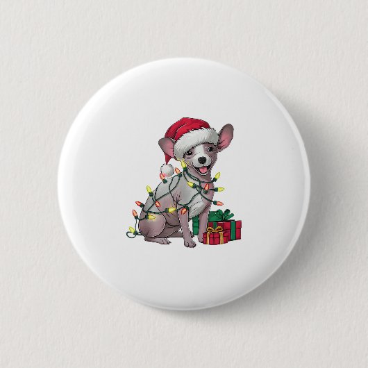 Xmas Lighting Weihnachtsmannmütze Mexican Hairless Button (Vorderseite)