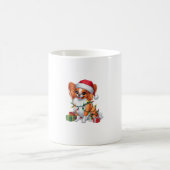 Xmas Lighting Weihnachtsmannmütze Papillon Dog Chr Kaffeetasse (Mittel)