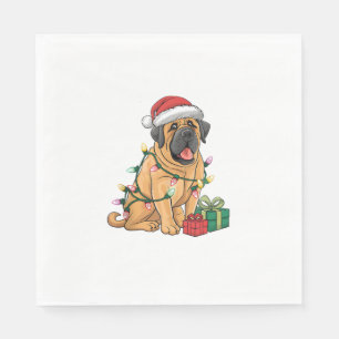 Xmas Lighting Weihnachtsmannmütze Pyrenean Mastiff Serviette